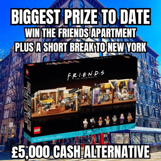 BIGGEST EVER PRIZE - WIN THE FRIENDS APARTMENT RETIRED SET + A LONG WEEKEND IN NEW YORK, STAYING AT THE RIU PLAZA TIME SQUARE