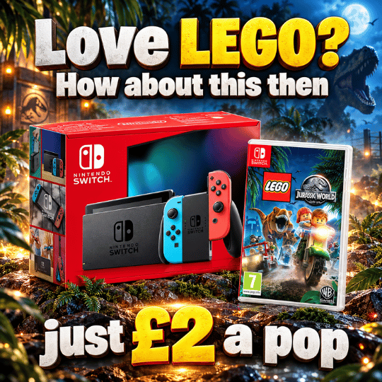 WIN A NINTENDO SWITCH WITH LEGO JURASSIC PARK GAME