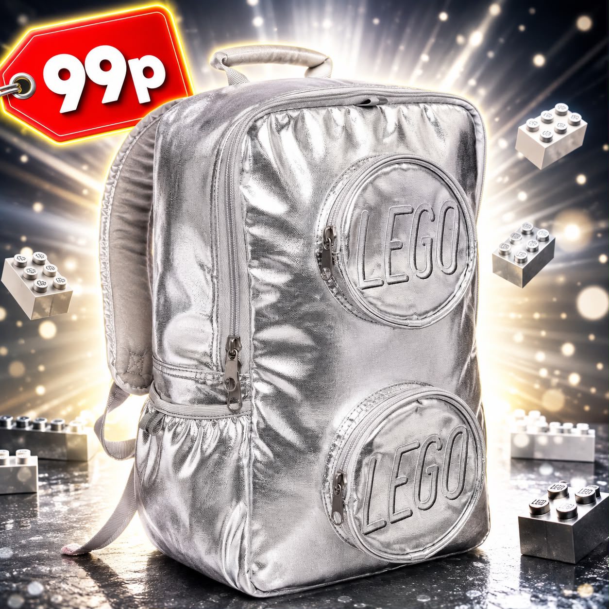Brick Backpack – Metallic Silver #5010894