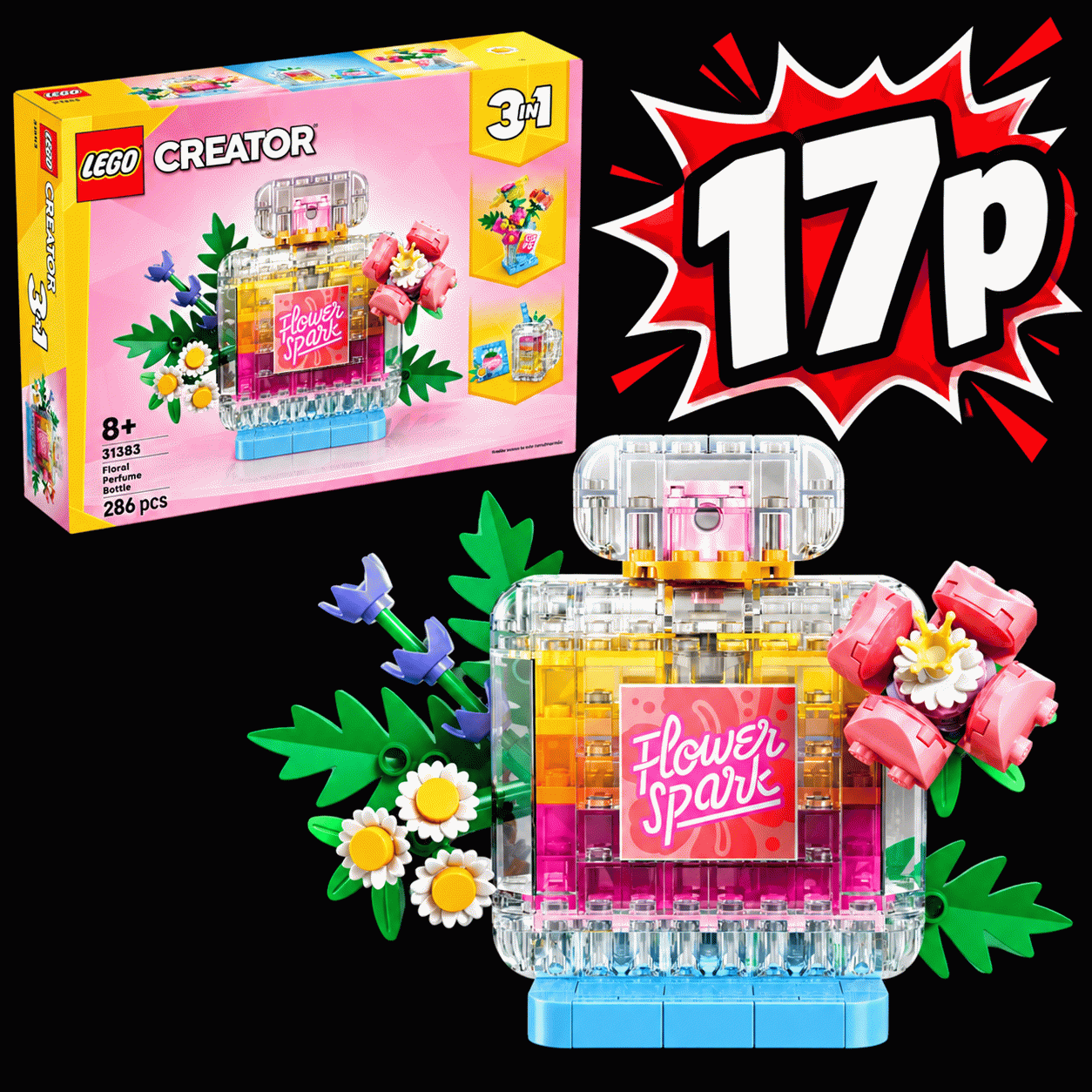 Floral Decor Perfume Bottle set- 31383