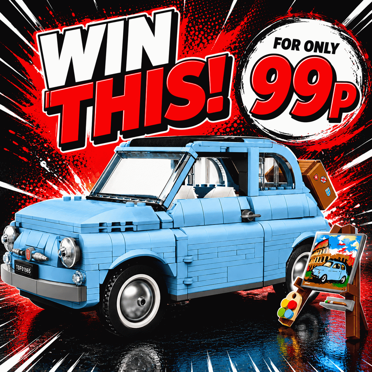 Fiat 500 Blue Retired set-77942