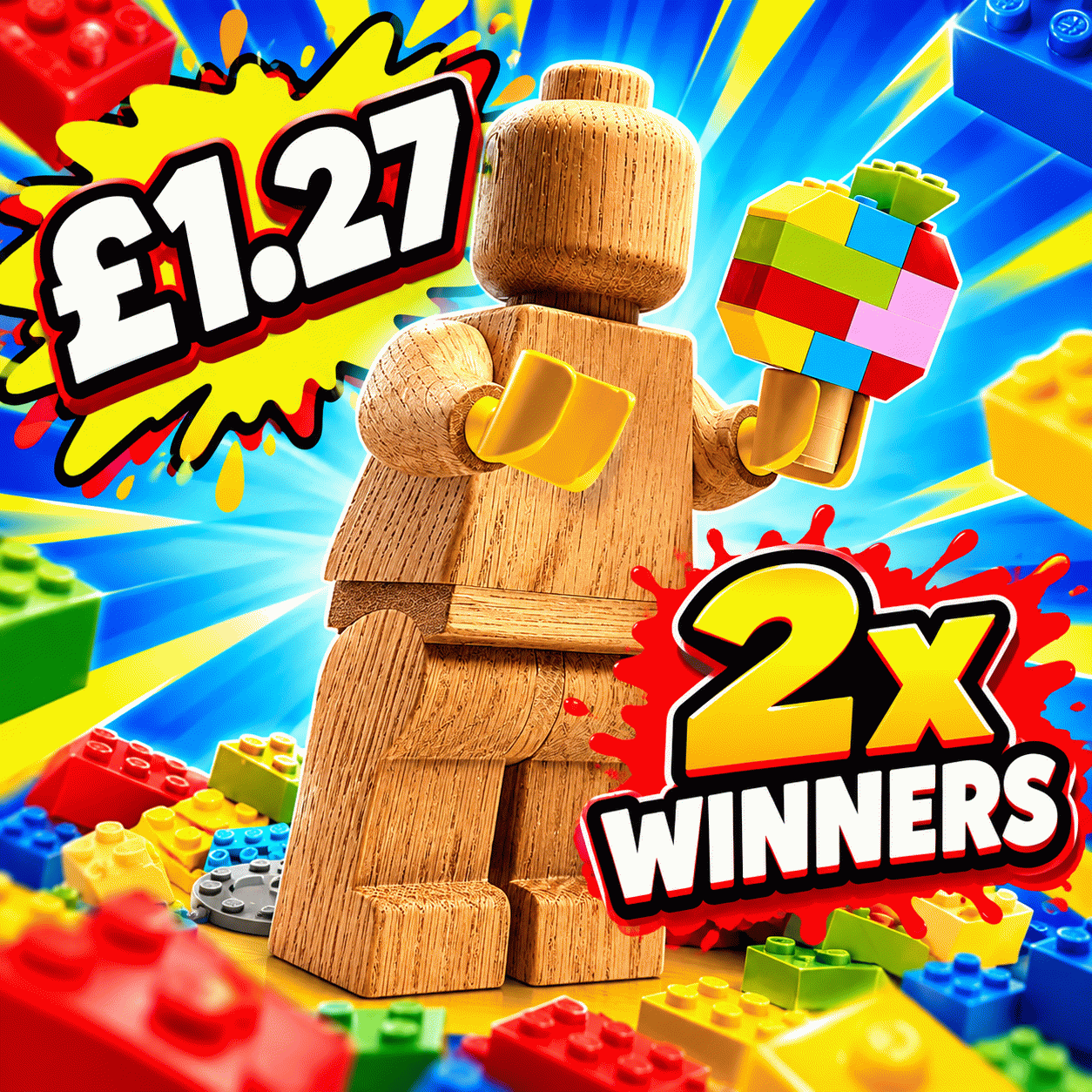 Wooden Minifigure 2X WINNERS