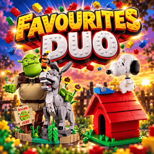 FAVORITES DUO - Snoopy's Doghouse AND Shrek, Donkey & Puss in Boots